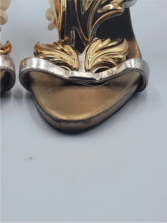 GUISEPPE ZANOTTI Intrigo Flame sandals heels shoes Gold 37,5 EU - Picture 8 of 10